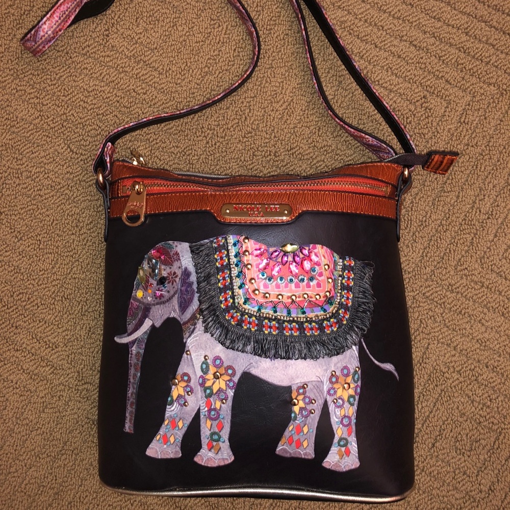 Nicole Lee Rhinestone Elephant Crossbody Bag